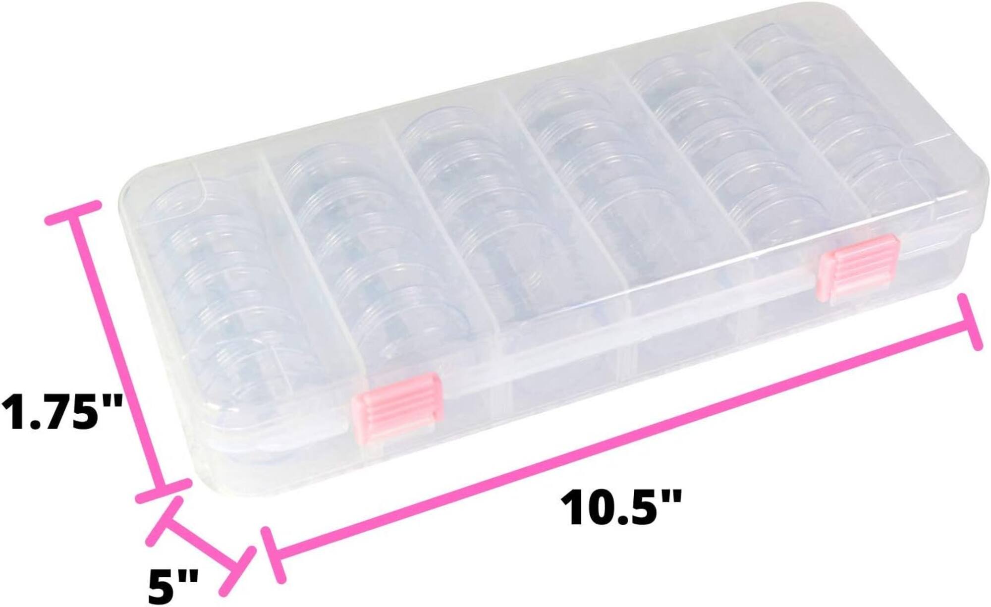 Everything Mary Large Plastic Bead Storage Box with Jars